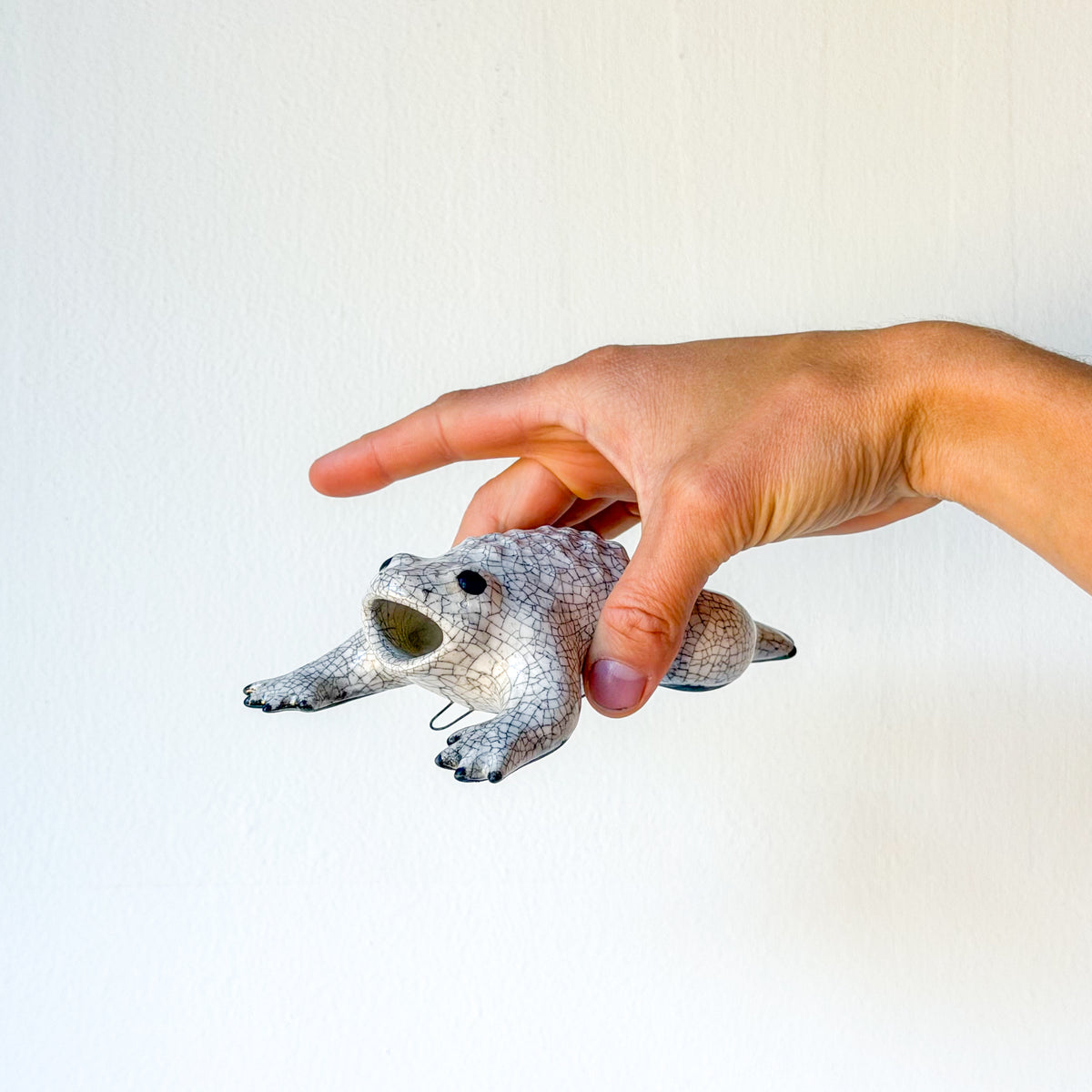 Raku Toadie Wall Vase
