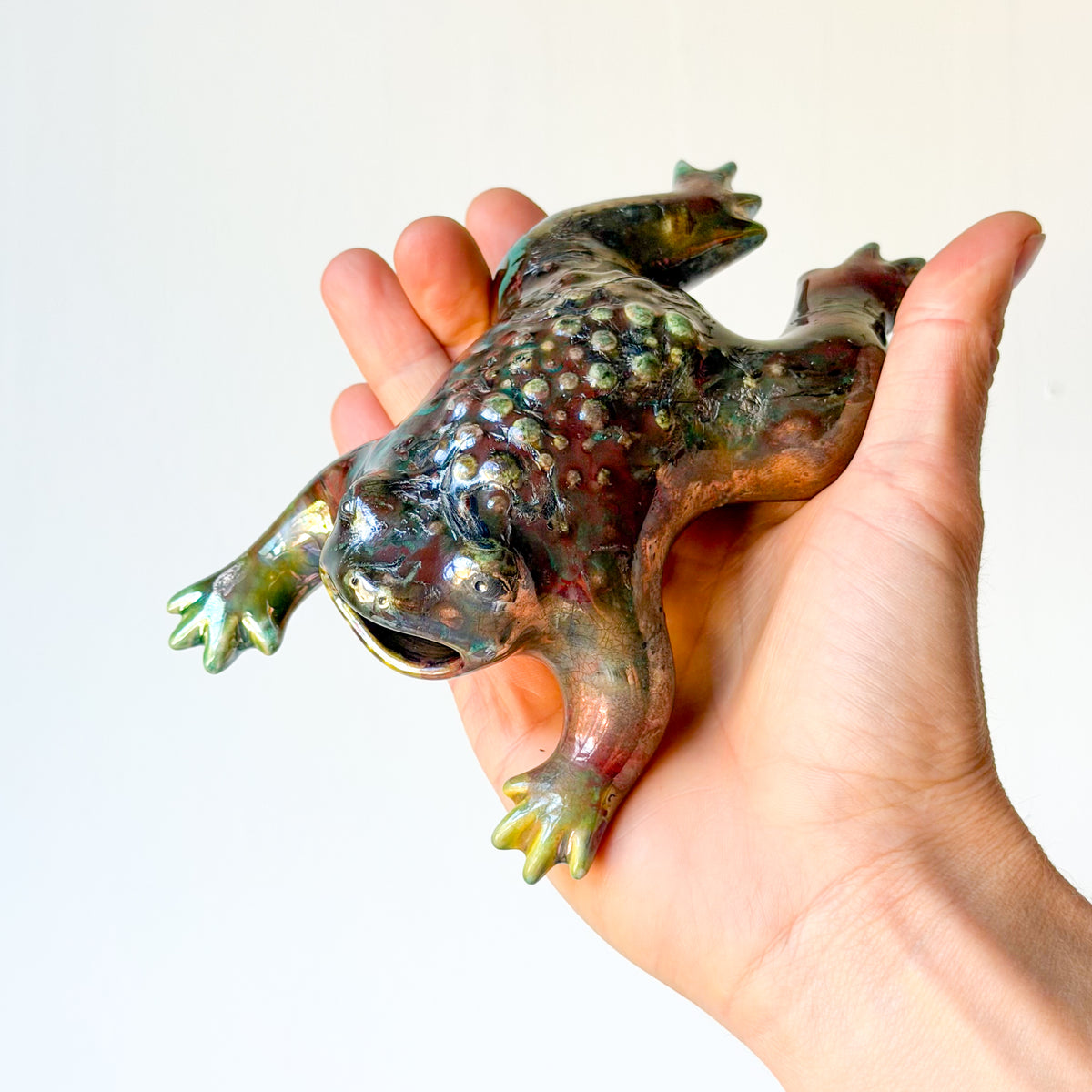 Raku Toadie Wall Vase
