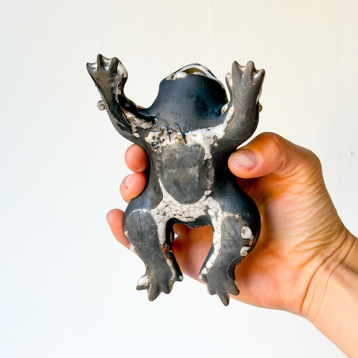 Raku Toadie Wall Vase