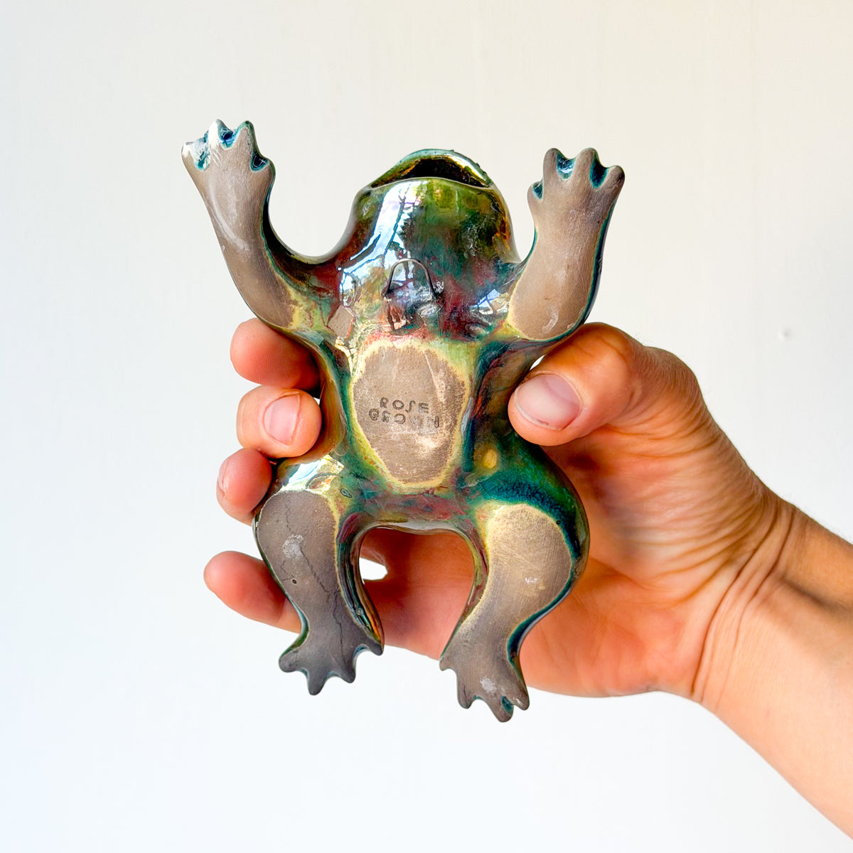 Raku Toadie Wall Vase