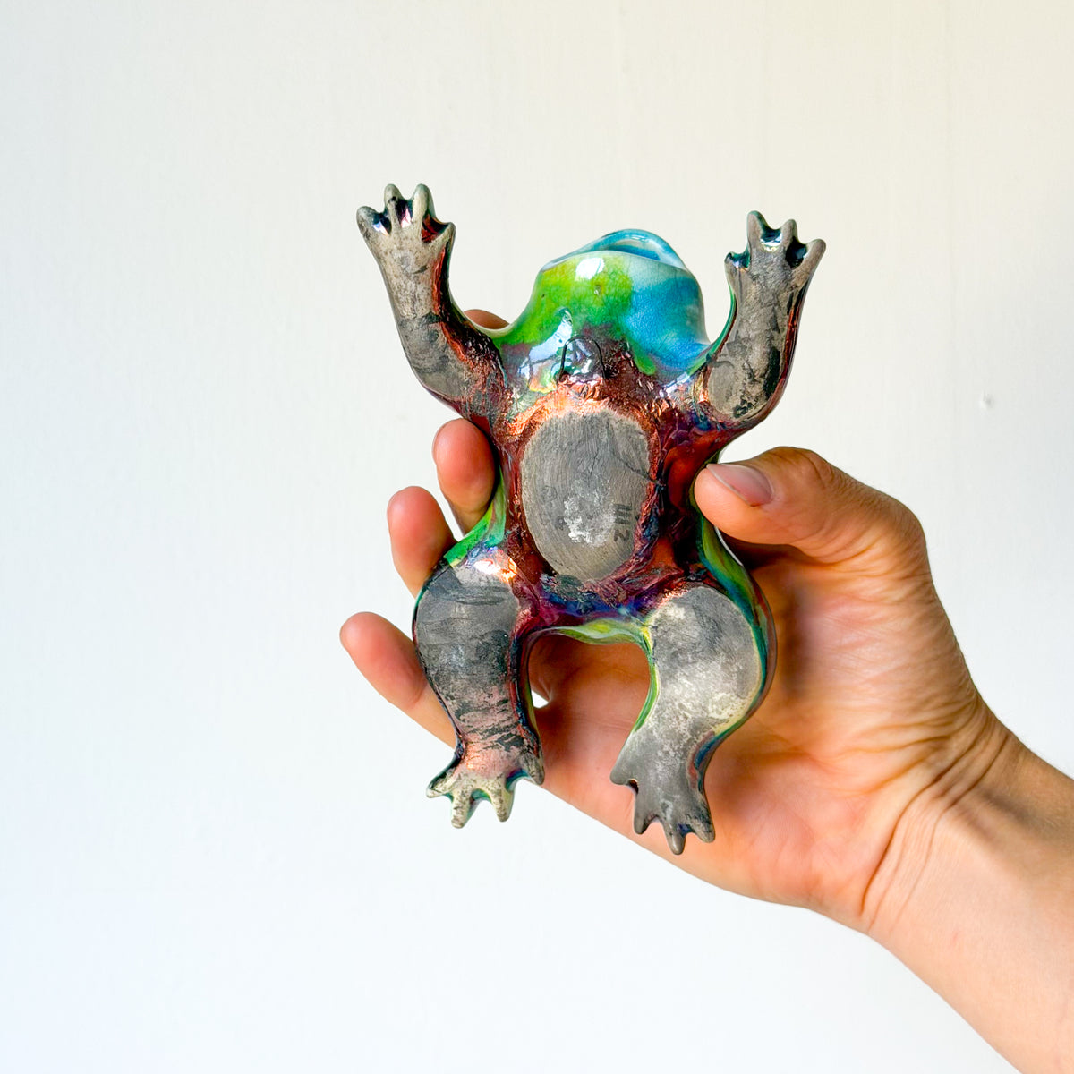 Raku Toadie Wall Vase